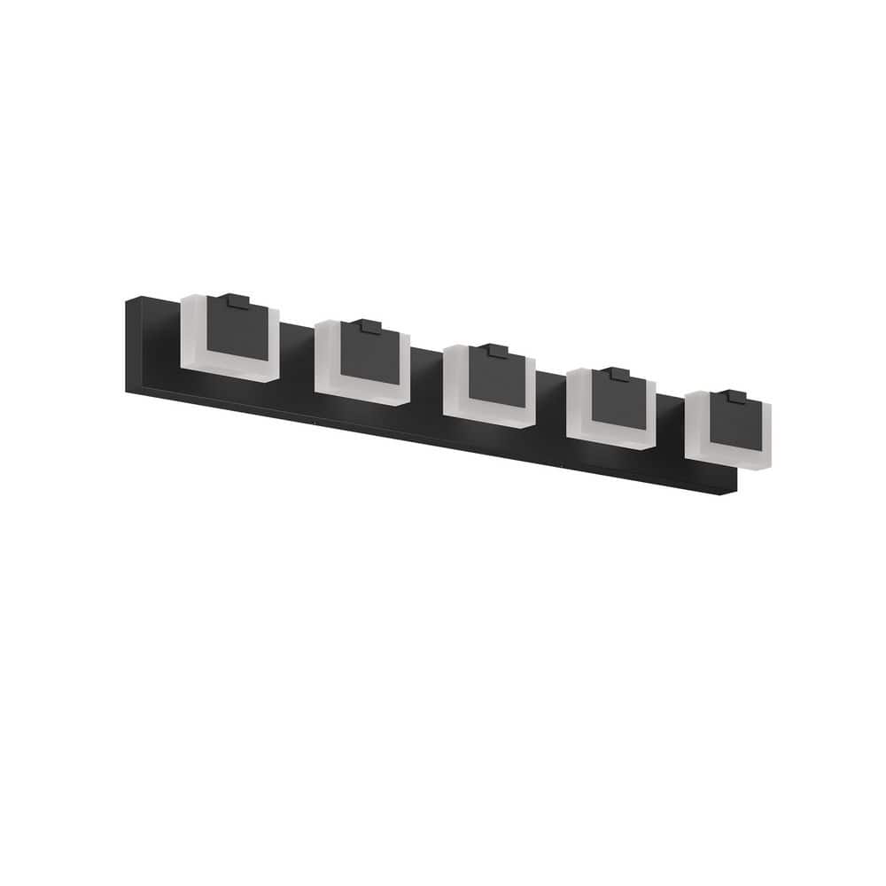 38 in. 5-Light Black Integrated LED Vanity Light Bar with Energy-Efficient Bathroom Wall Sconce price history on PriceWatchPro