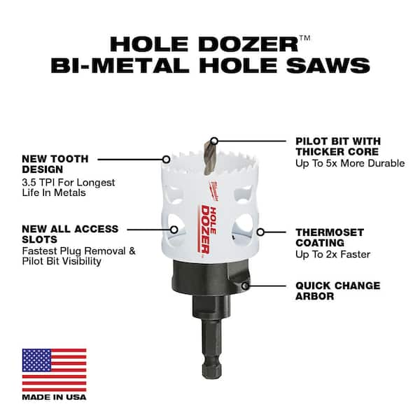 Milwaukee Hole Dozer General Purpose Bi Metal Hole Saw Set 15 Piece 49 22 4175 The Home Depot