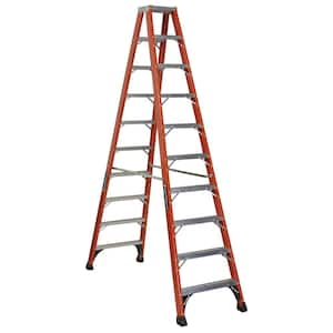 10 ft. Fiberglass Twin Step Ladder (14 in. Reach Height), ANSI, Type IAA, 375 lbs. Load Capacity