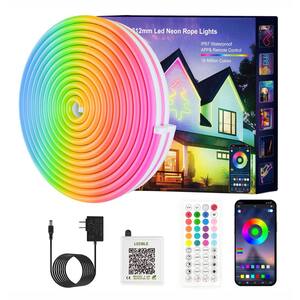 20 ft. Outdoor RGB App/Remote Control Plug-In Integrated LED Rope Light (1-Pack)