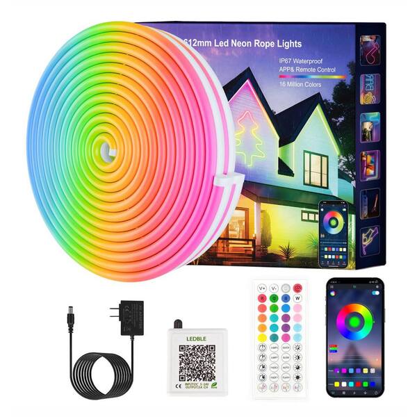 20 ft. Outdoor RGB App/Remote Control Plug-In Integrated LED Rope Light (1-Pack)