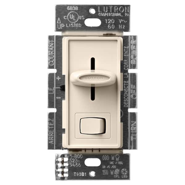 Lutron Skylark LED+ Dimmer Switch for Dimmable LED Bulbs, 150W LED/Single-Pole or 3-Way, Light Almond (SCL-153P-LA)