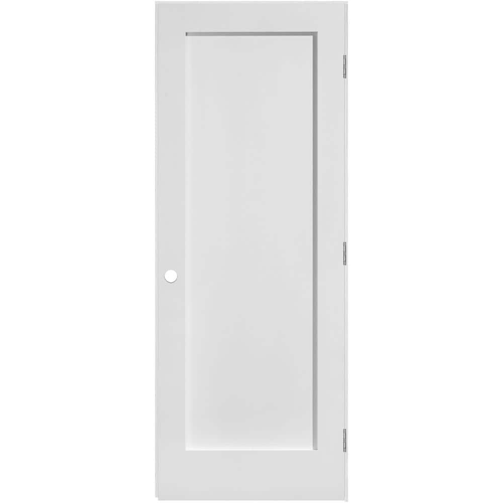 28 in. x 80 in. 1 Panel MDF Series Left-Handed Solid Core White Primed Composite Single Prehung Interior Door price history on PriceWatchPro