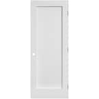 30 in. x 80 in. 1 Panel MDF Series Left-Handed Solid Core White Primed Composite Single Prehung Interior Door