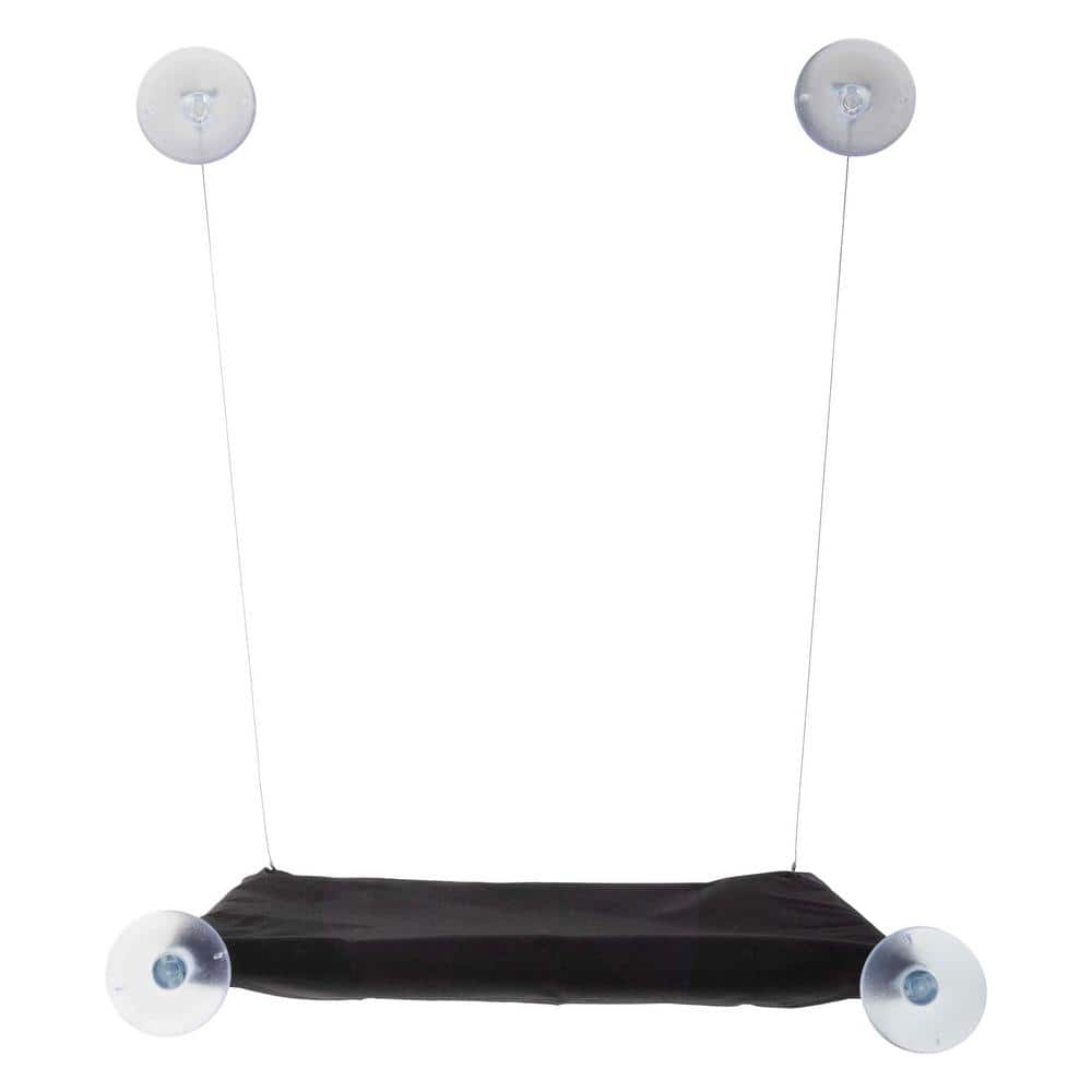 Black Oxford Cloth Cat Window Perch with Suction Cups