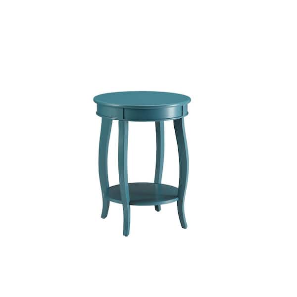 Unbranded 24 in. H Green Round Wood Outdoor Patio Side Table for Outdoors, Garden, Lawn, Backyard