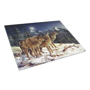 Wolf Wolves Crying at The Moon Tempered Glass Large Cutting Board