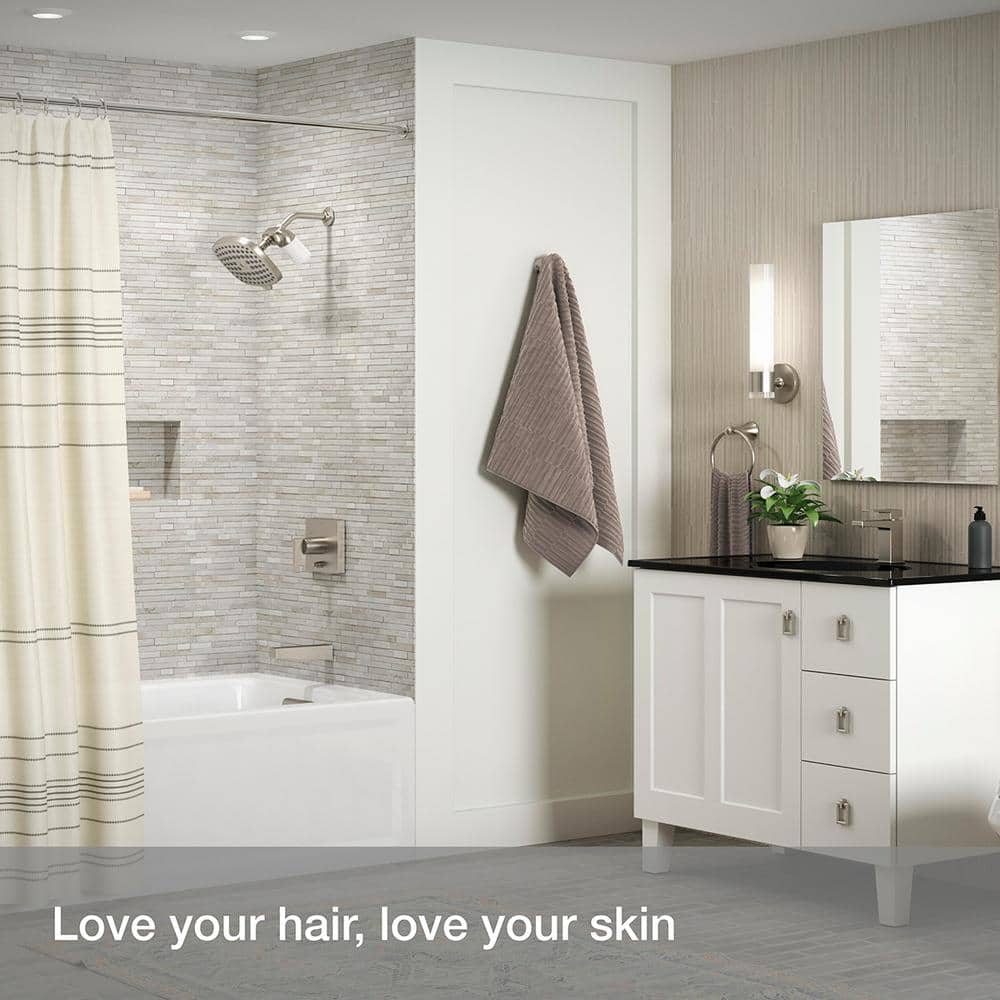 Brushed Nickel Multifunction Shower Head with Filter System