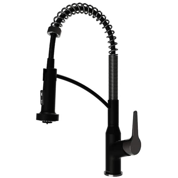 Scottsdale Single Handle Pull Down Sprayer Kitchen Faucet in Matte Black and Spot-Free Gunmetal Grey