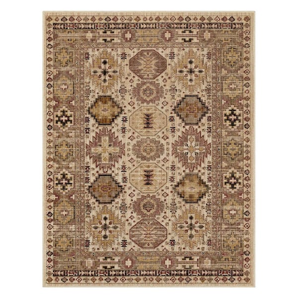 Home Decorators Collection Tristan Vanilla 8 ft. x 10 ft. Medallion Indoor Area Rug