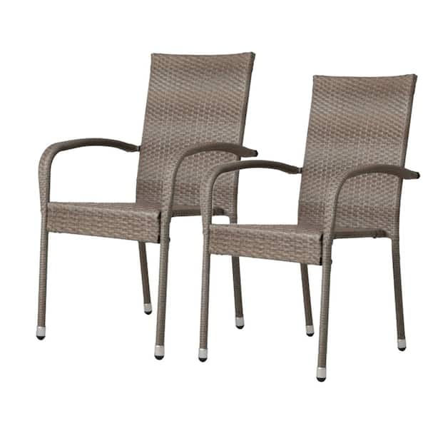 BALKENE HOME Hialeah Wicker Outdoor Dining Chair Set of 2