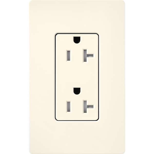 Claro 20-Amp Tamper-Resistant Duplex Receptacle, Biscuit (SCRS-20-TR-BI)