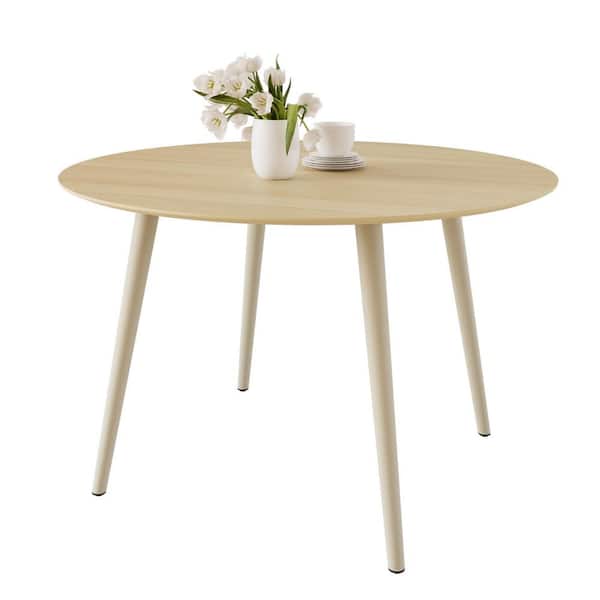 GOJANE 1-Piece Modern Cat's Paw Table Wood 43.3 in. 4-Legs Dining Table (Seats-4)