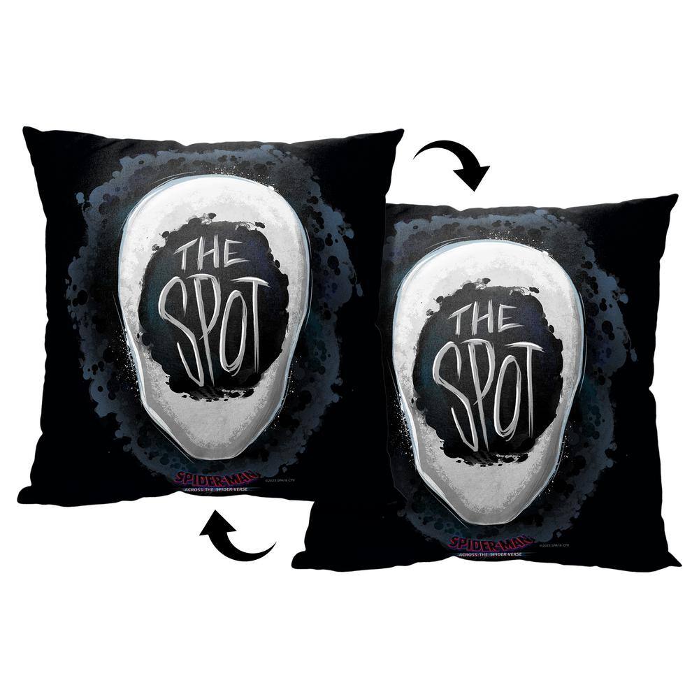 Marvel Spider-Man Across The Spiderverse Black and White Polyester Throw Pillow 18x18 Inches