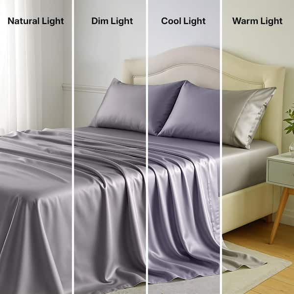 LDC LUX DECOR COLLECTION 4-Piece Gray 100% Bamboo California King