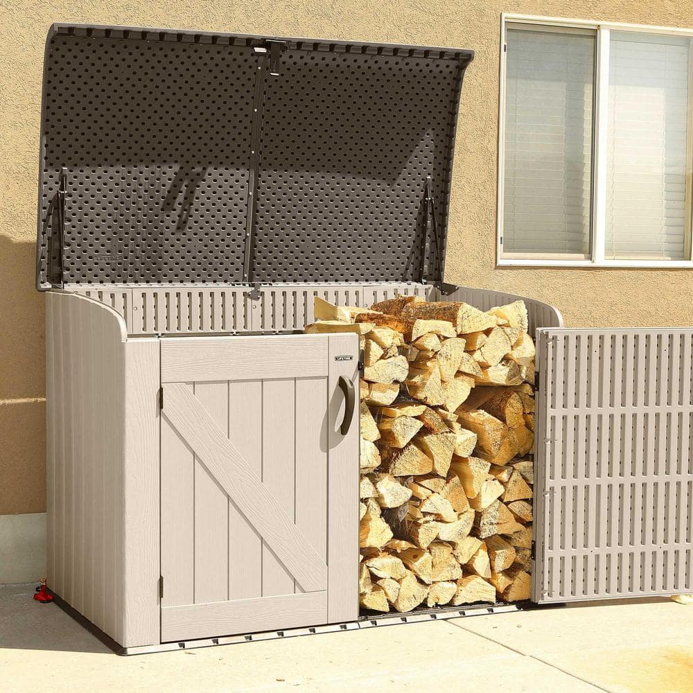 Tan and Brown Heavy Duty Horizontal Storage Shed