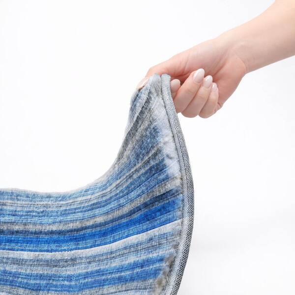 Dream Shag Premium Machine Washable Abstract ADS543 Blue 3 ft. x 5 ft. Area Rug