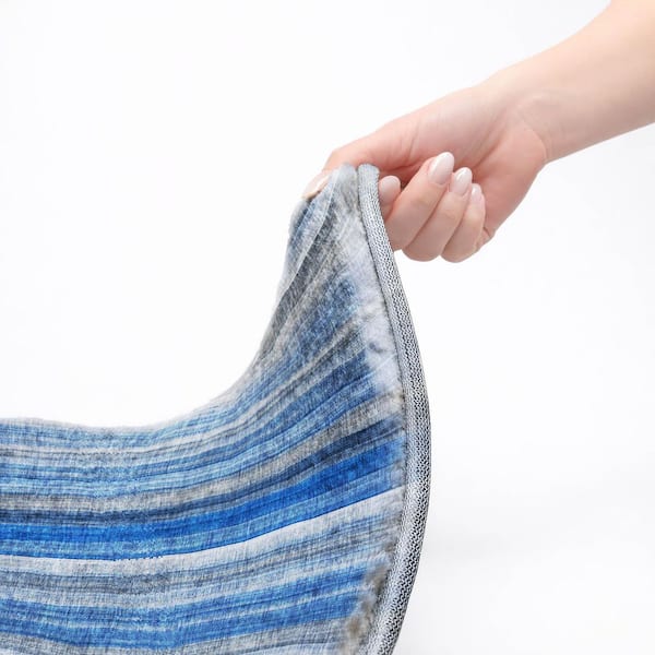 Dream Shag Premium Machine Washable Abstract ADS543 Blue 9 ft. x 12 ft. Area Rug