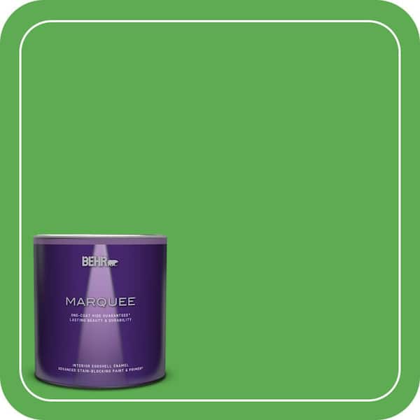 BEHR MARQUEE 1 qt. #440B-6 Barnyard Grass Eggshell Enamel Interior Paint & Primer