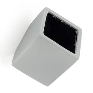 Cube 5 1/2 in. x 6 in. Light Grey Ceramic Wall Planter