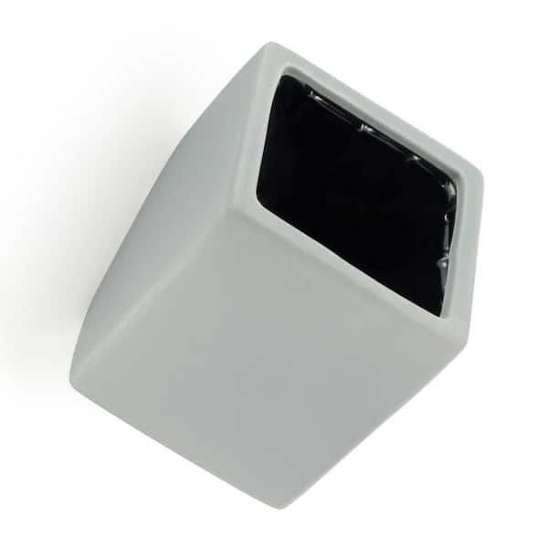 Arcadia Garden Products Cube 3 1/2 in. x 4 in. Light Grey Ceramic Wall Planter