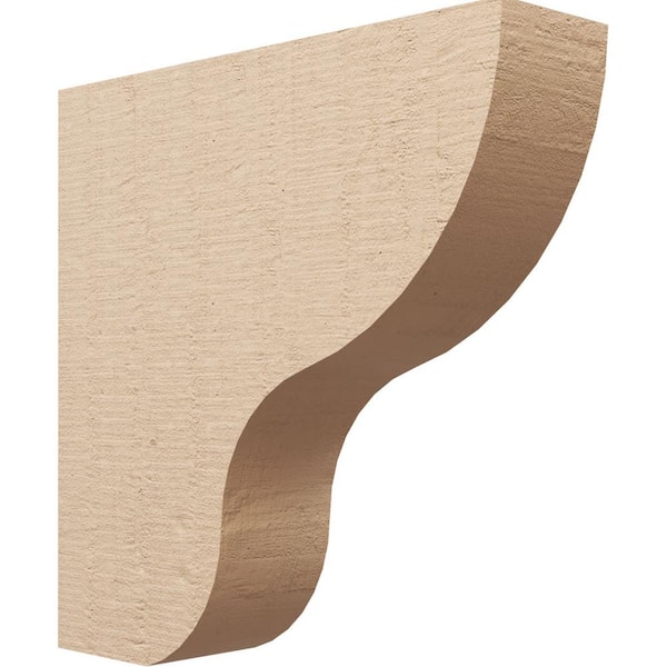 Ekena Millwork 6-in. x 24-in. x 24-in. Series 1 Thin Greensboro Rough Cedar Woodgrain Timberthane Polyurethane Corbel, Primed Tan