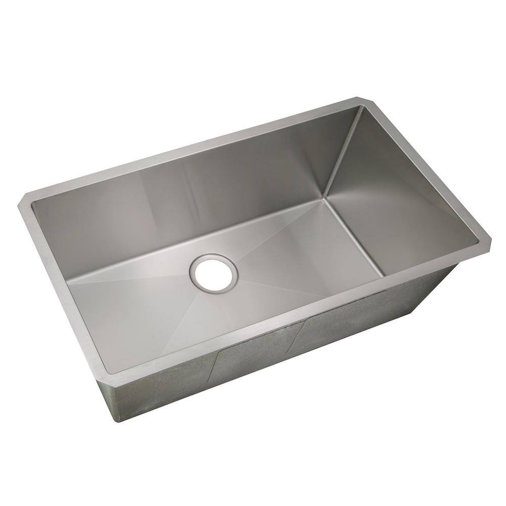 32x18 Satin Stainless Steel Undermount Kitchen Sink with Accessories