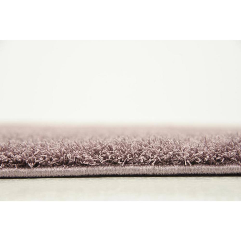 Mauve Rectangular Solid Shag Synthetic Area Rug 5' x 8'