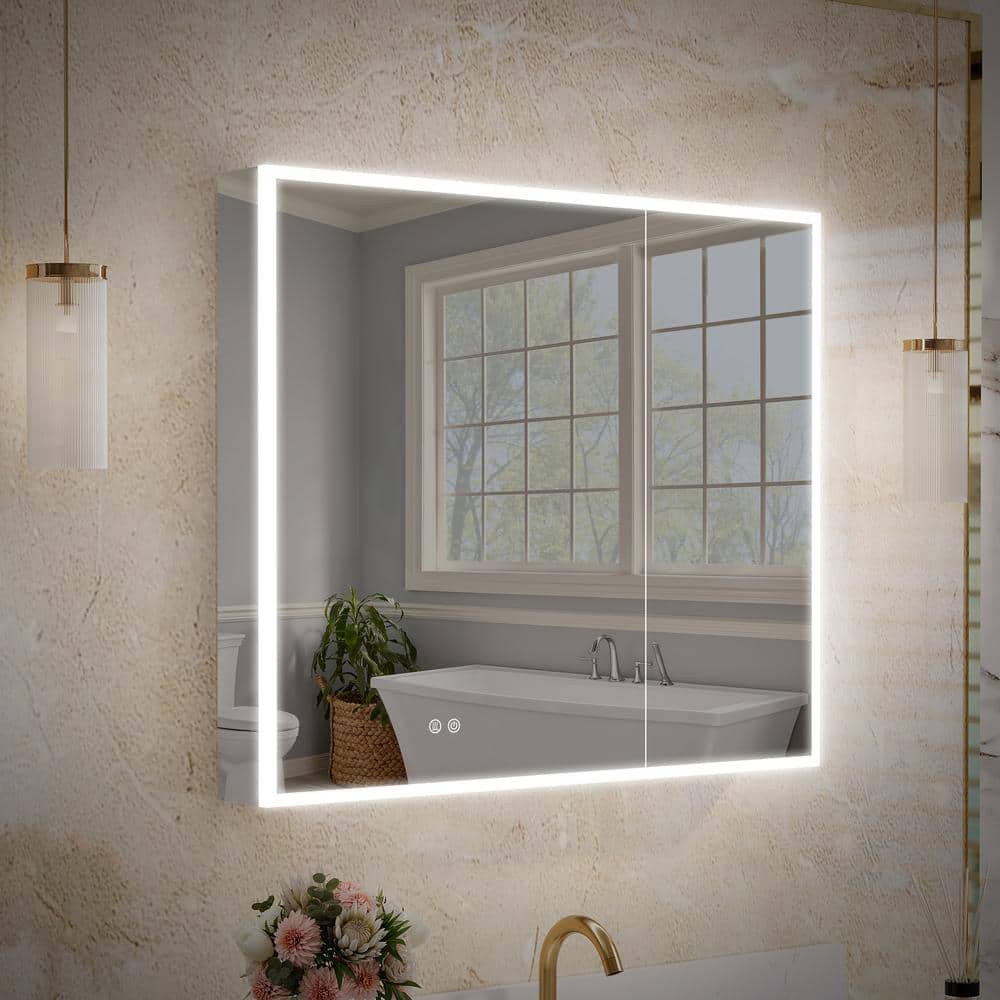 36 in. W x 30 in. H Rectangular Recessed/Surface Mount LED Medicine Cabinet