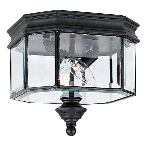 Generation Lighting Hill Gate 2-Light Outdoor Black Hanging/Ceiling Pendant Fixture