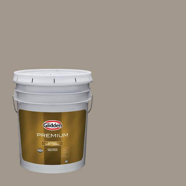 Glidden Premium 5 gal. PPG1000-4 Winter Cocoa Flat Exterior Latex Paint