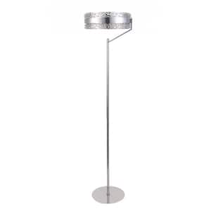 55.5 in. Silver Pierced Bling Halo LED Standard Floor Lamp