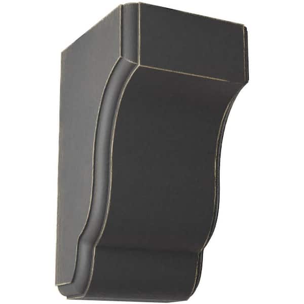 Ekena Millwork 3-1/2 in. x 6-1/2 in. x 4 in. Black Capistrano Mission Wood Vintage Decor Corbel