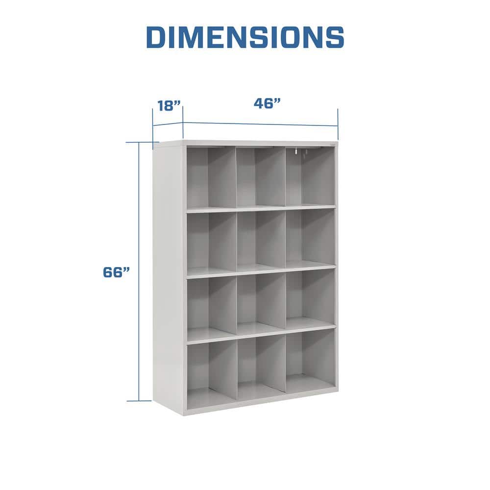 Adjustable Dove Gray Wooden 12-Compartment Storage Organizer