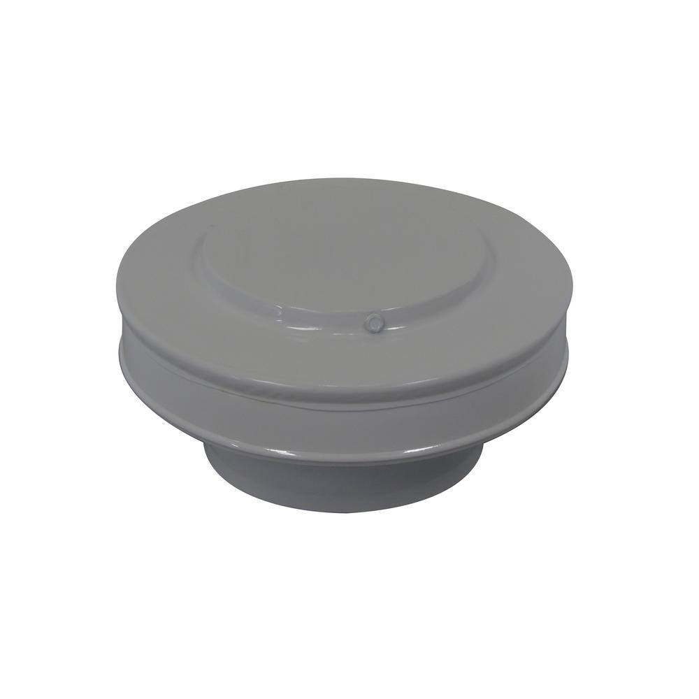5 in. D Aluminum Static Roof Vent Pipe Cap in Weatherwood