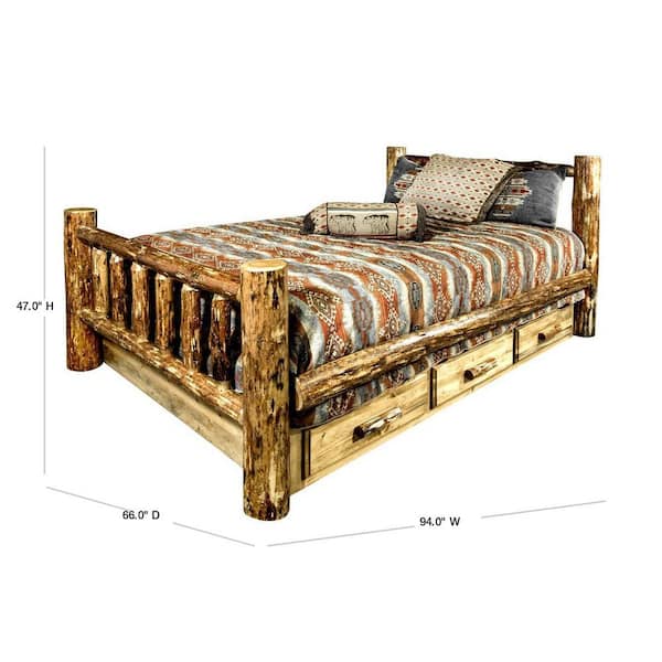 Montana Woodworks Glacier Country, Montana King Bookcase Storage Bed