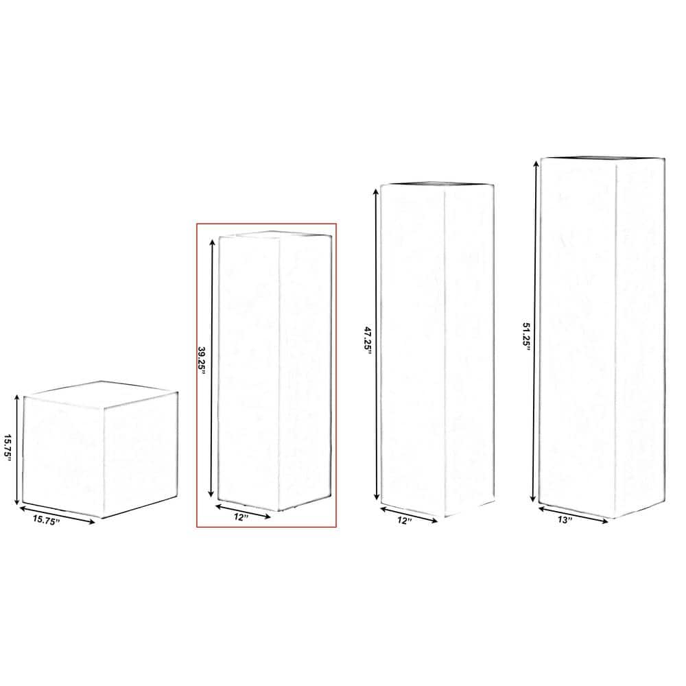Tall White Magnesium Oxide Decorative Pedestal Stand