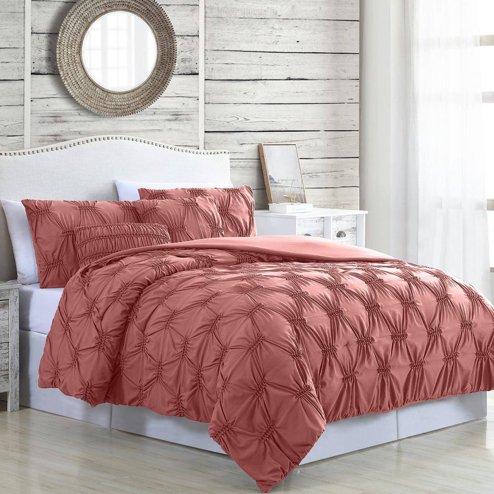 MODERN THREADS Alanis 5-piece Rosewood Microfiber King Comforter Set ...