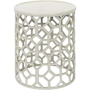 Athina Grey Modern 14 in. L x 14 in. W x 16.25 in. H Decorative Accent Furniture