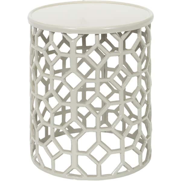 Livabliss Athina Grey Modern 14 in. L x 14 in. W x 16.25 in. H Decorative Accent Furniture