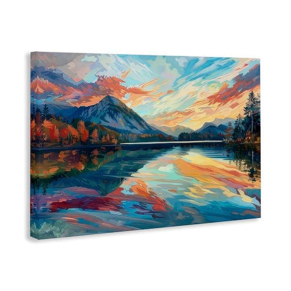 Stupell Industries Abstract Swirled Lake & Mountain by LSR Design