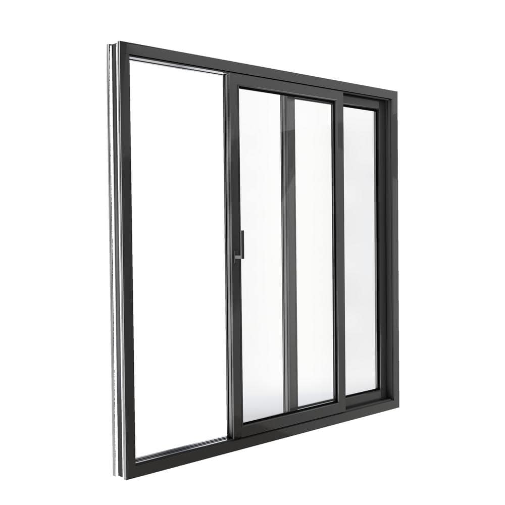Matte Black Steel Sliding Patio Door with Tempered Glass
