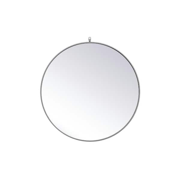 Unbranded Medium Round Grey Modern Mirror (36 in. H x 36 in. W)