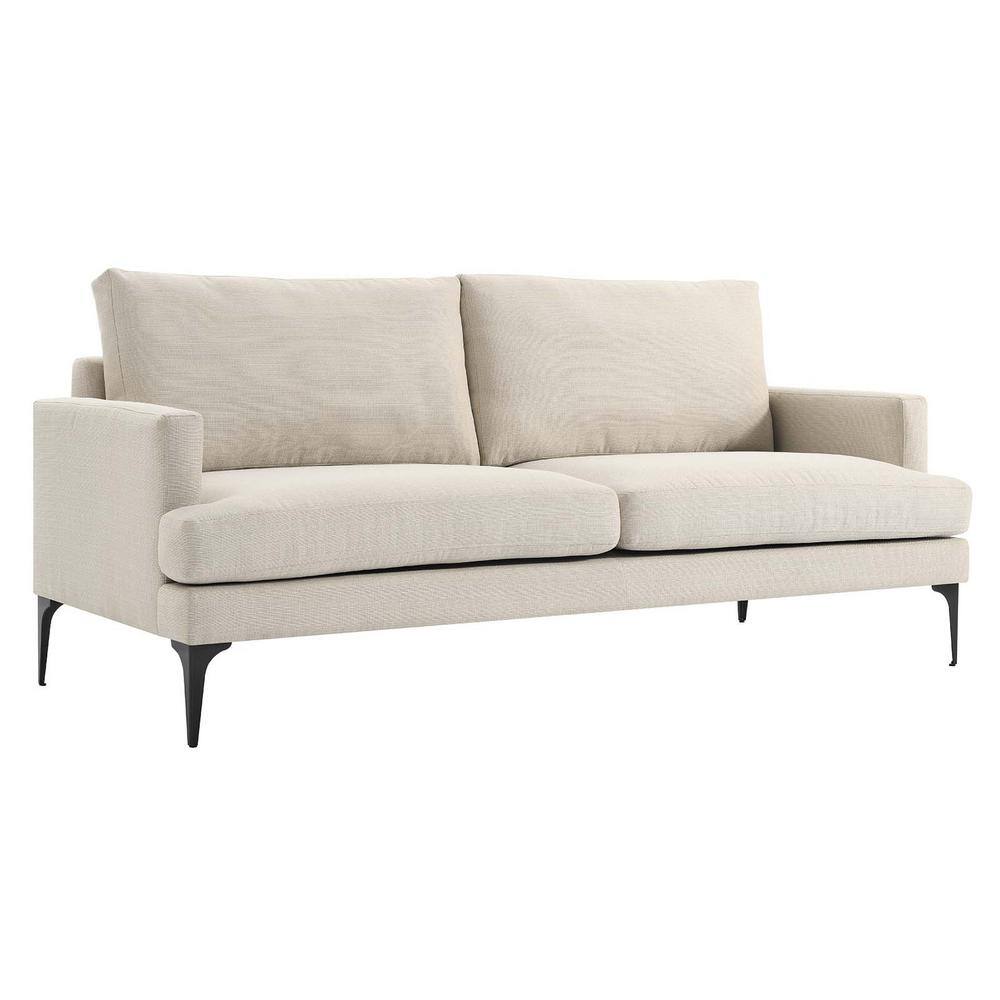 MODWAY Evermore 75.5 in. Square Arm Upholstered Fabric Lawson Rectangle ...