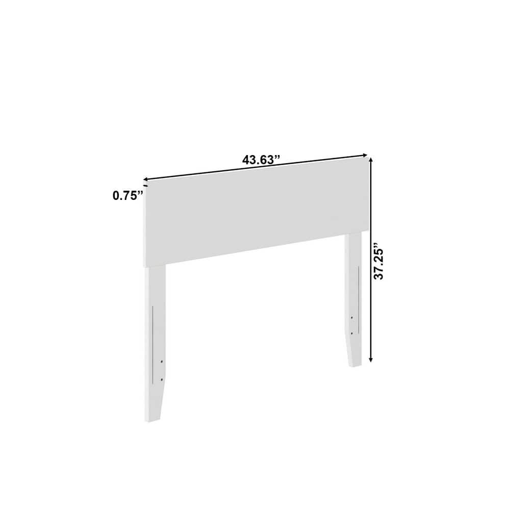 White Twin Solid Wood Headboard with USB Ports