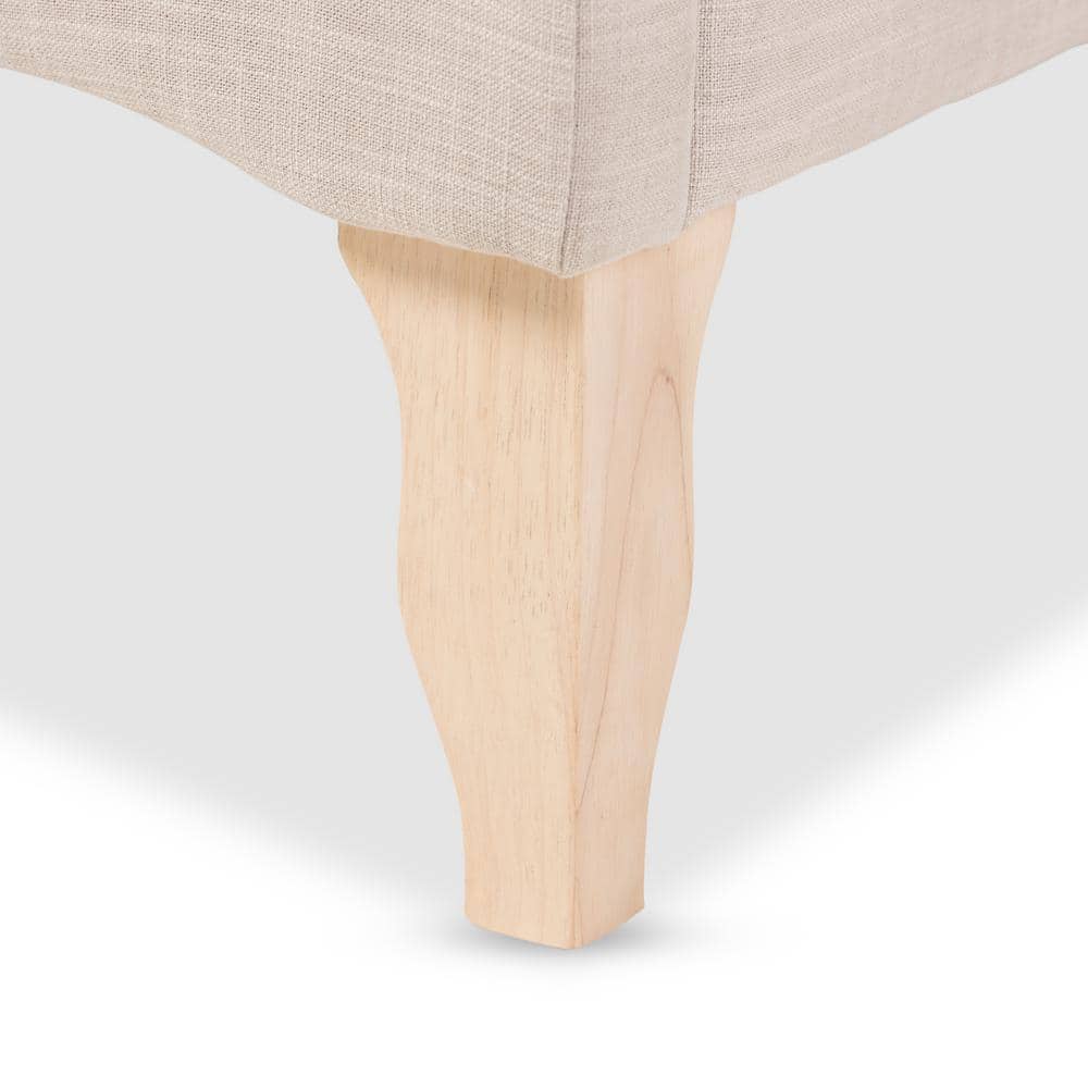 Fannie French Beige Linen Upholstered King Platform Bed