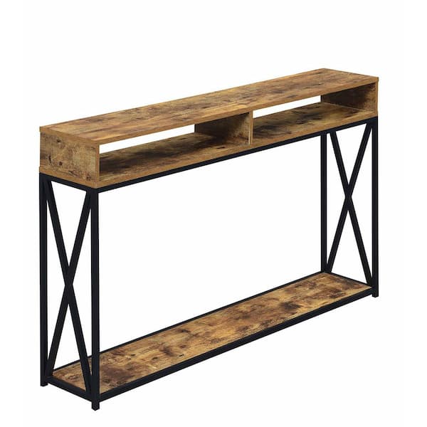 Convenience Concepts Tucson 48 in. Barnwood Melamine Standard Rectangle Console Table with 2-Shelves