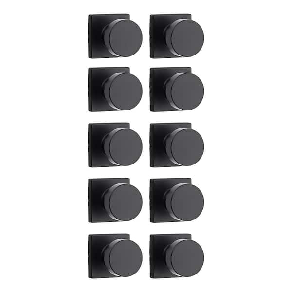 Pismo Matte Black Passage Square Hall/Closet Door Knob 10-Pack