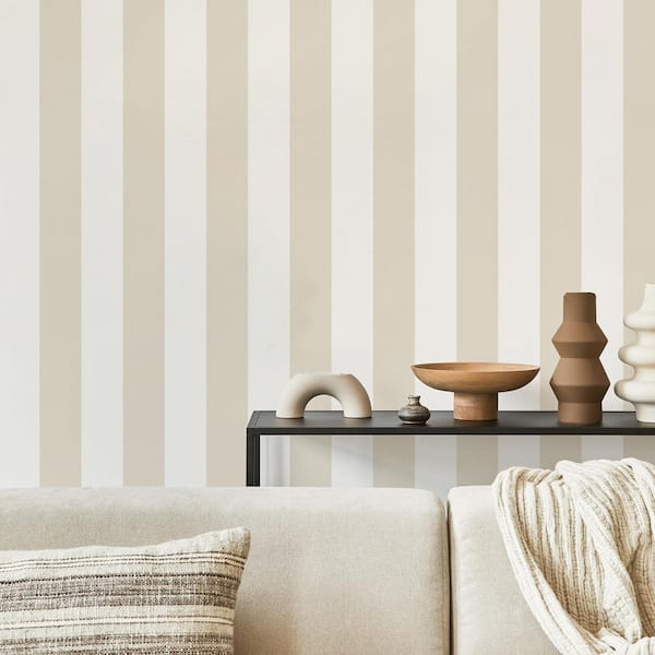 Tavish Neutral Stripe Wallpaper