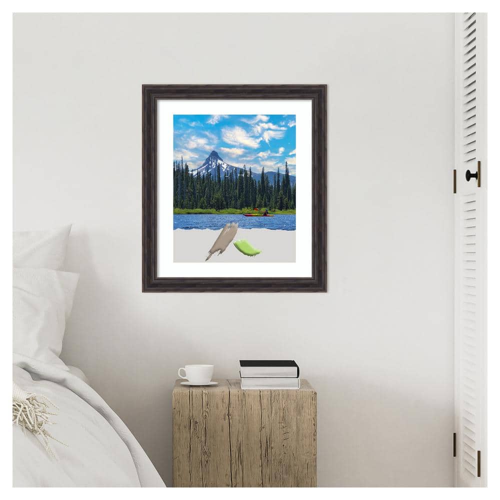 Rustic Pine Brown Narrow Distressed Wood Wall Frame